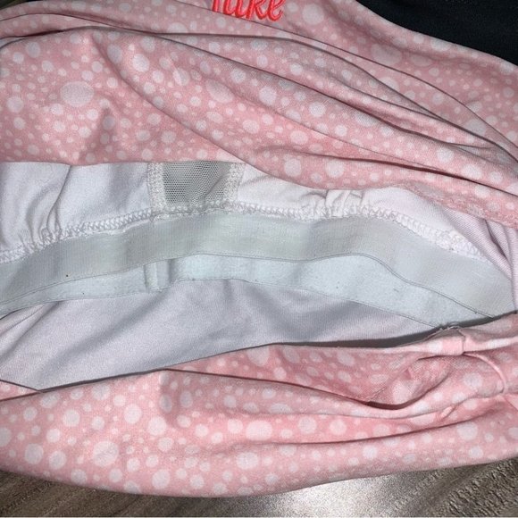 Nike Vintage Tank Top  Size Small Polka Dot Light Pink White Black Embroidered - Picture 6 of 9